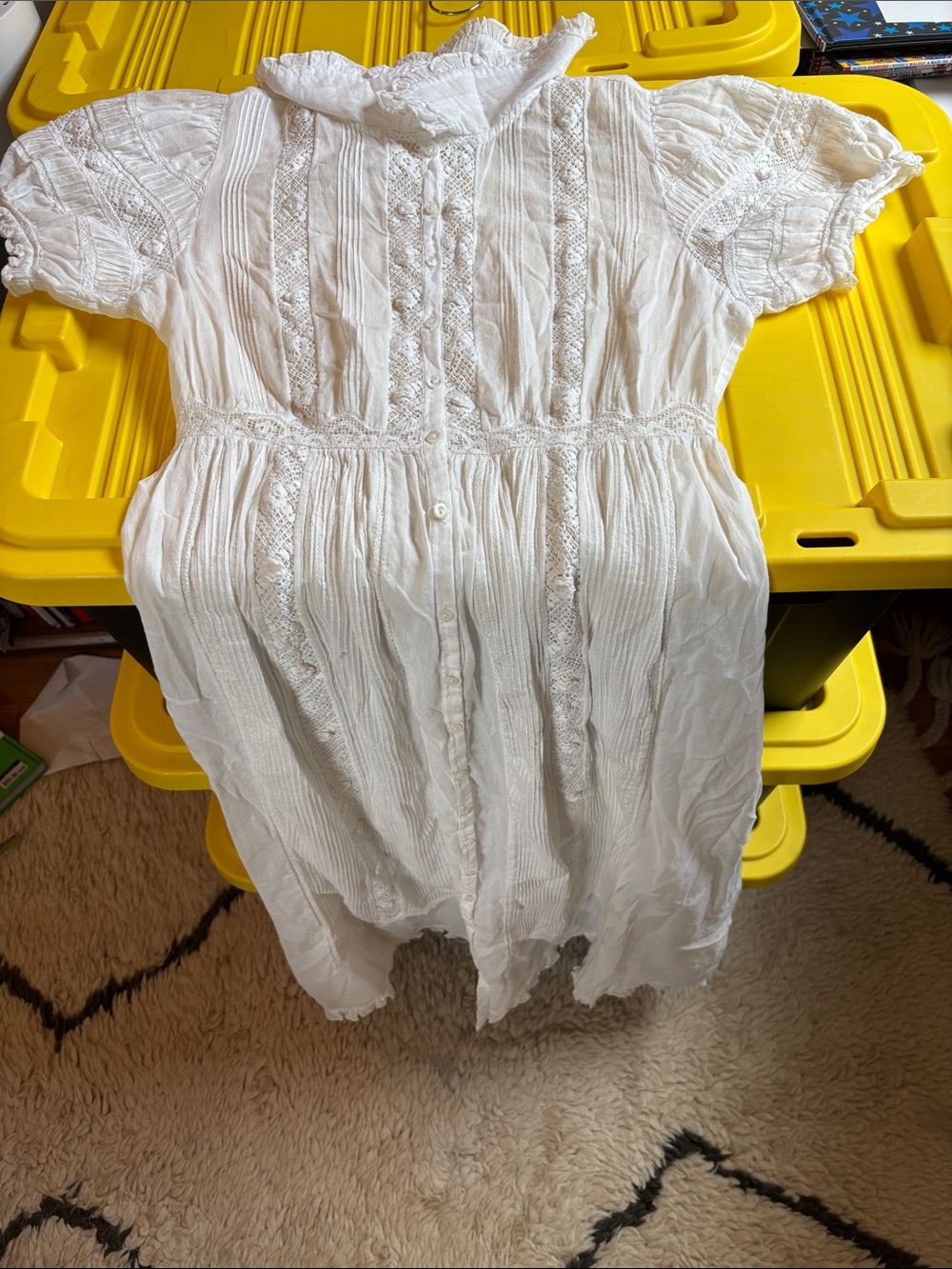 Doen Lace-Trim Cotton Dress with Peter Pan Collar - Picture 17 of 17
